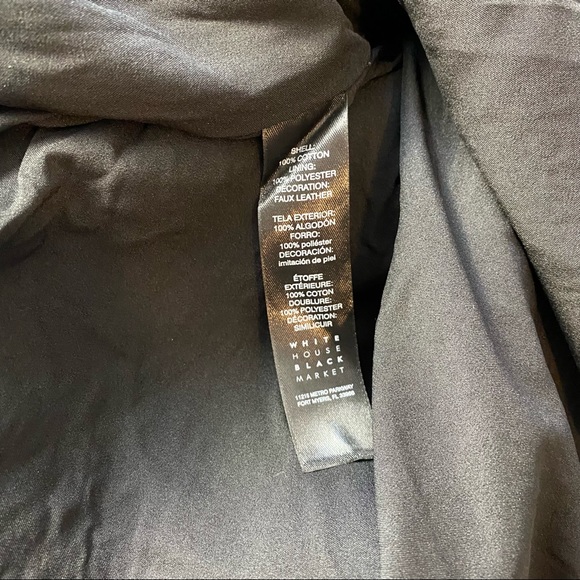 White House Black Market Black Large Button Tweed and faux leather Skirt size 8 - Picture 8 of 12